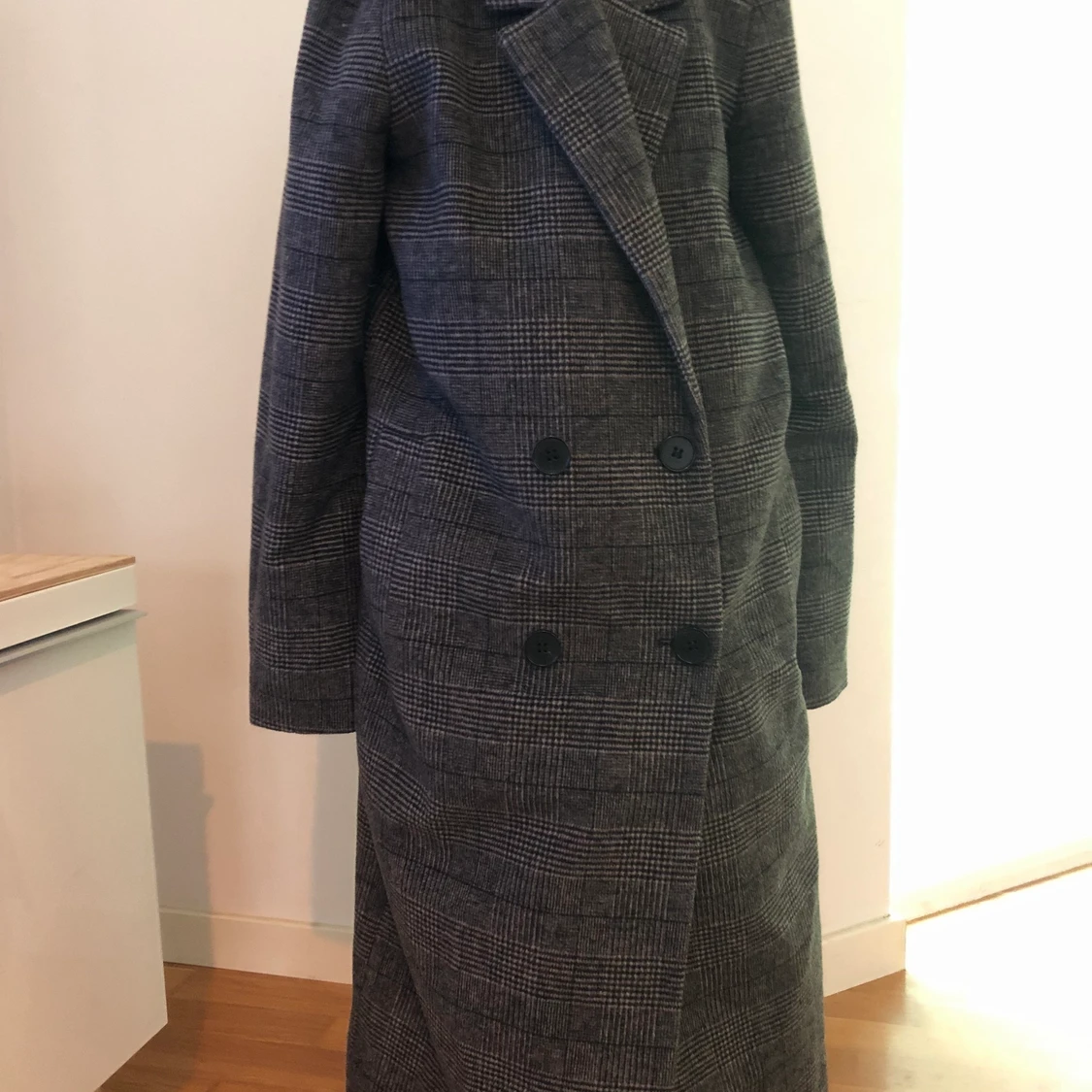 Lång kappa i ullblandning