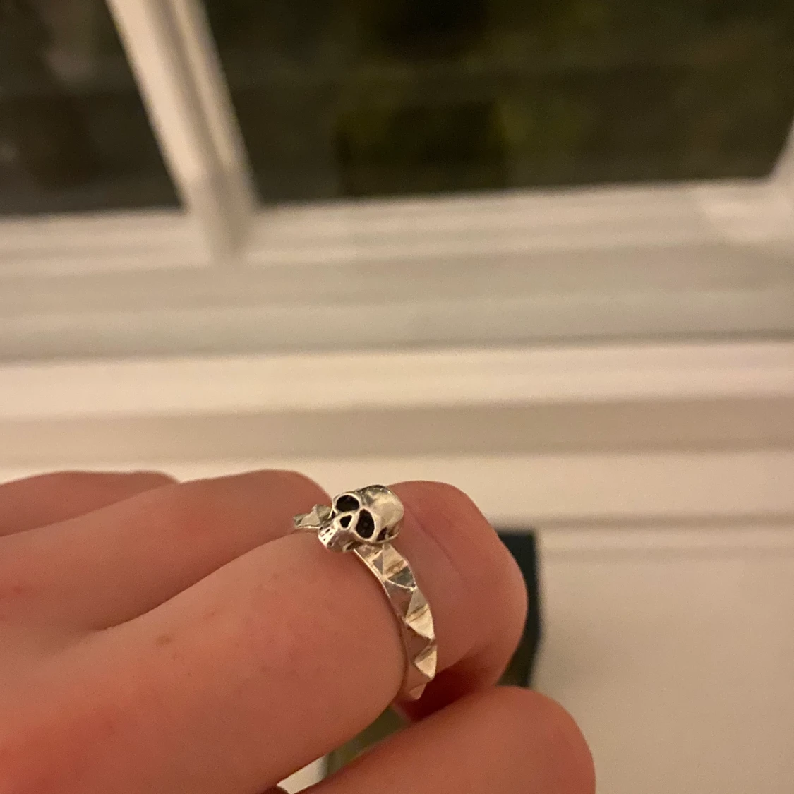 Silver ring - döskalle - 90