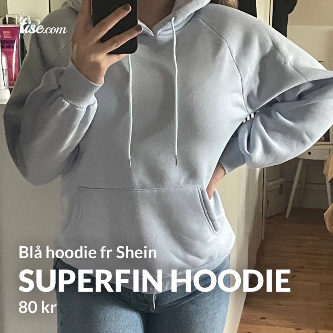 Blå superfin hoodie från Shein