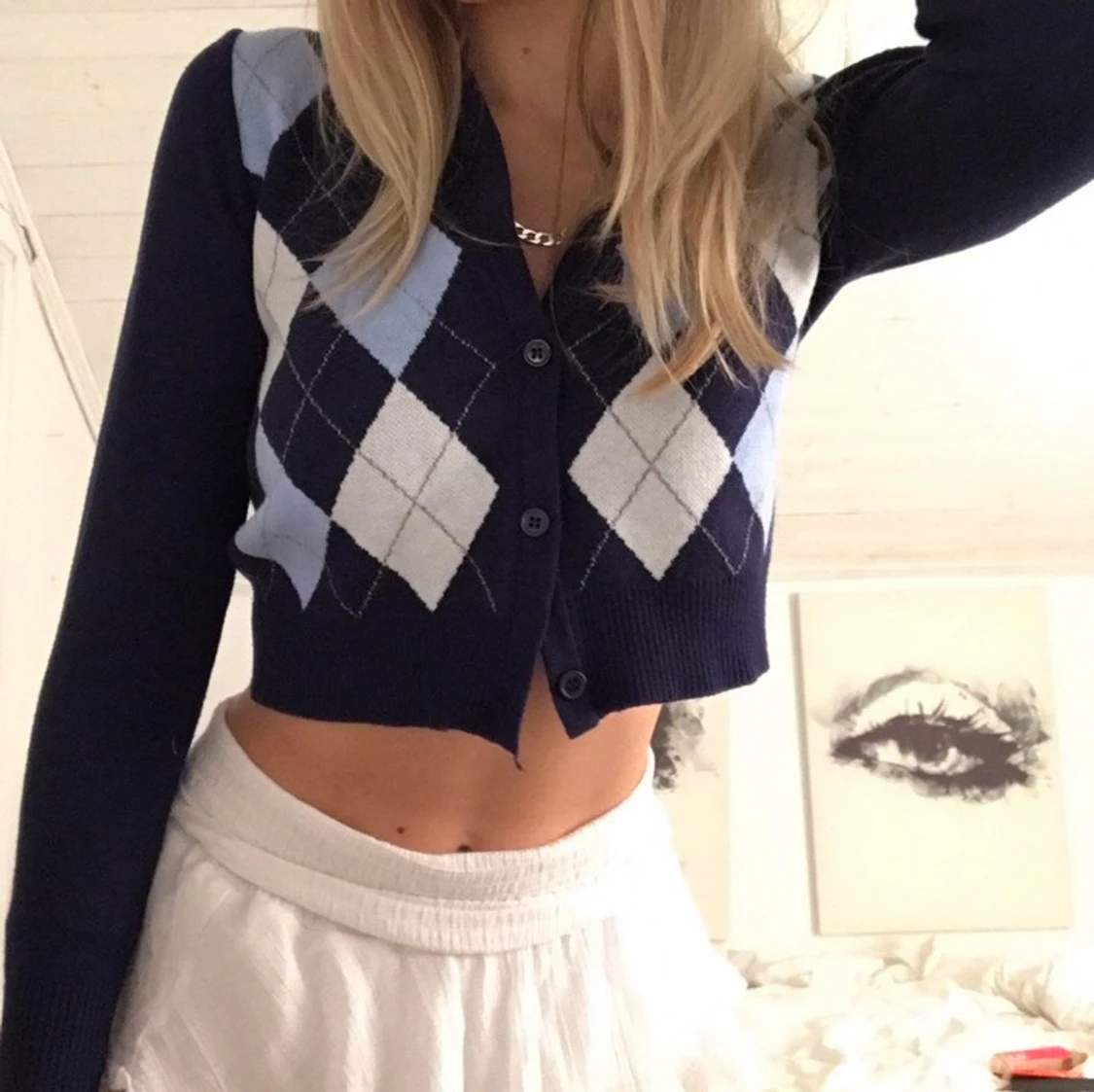 🖤💙Stickad tröja med mönster💙🖤 - 90