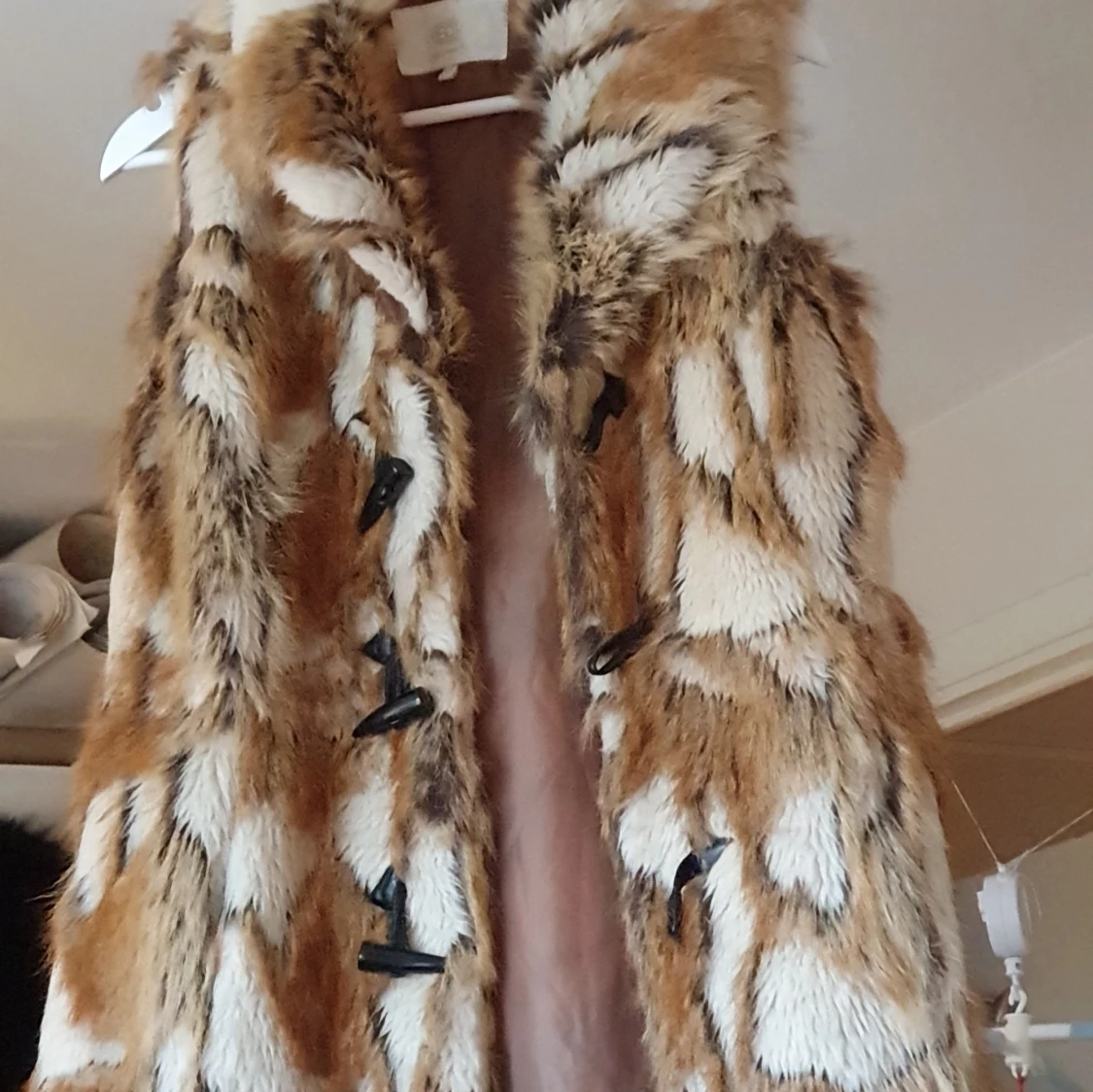Åkta faux fur väst jacka  - 90