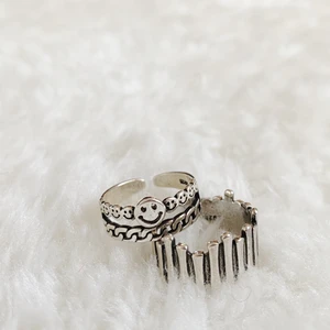 Smiley ring dubble - Justerbar Ring i sterling silver! Frakten ingår ✨