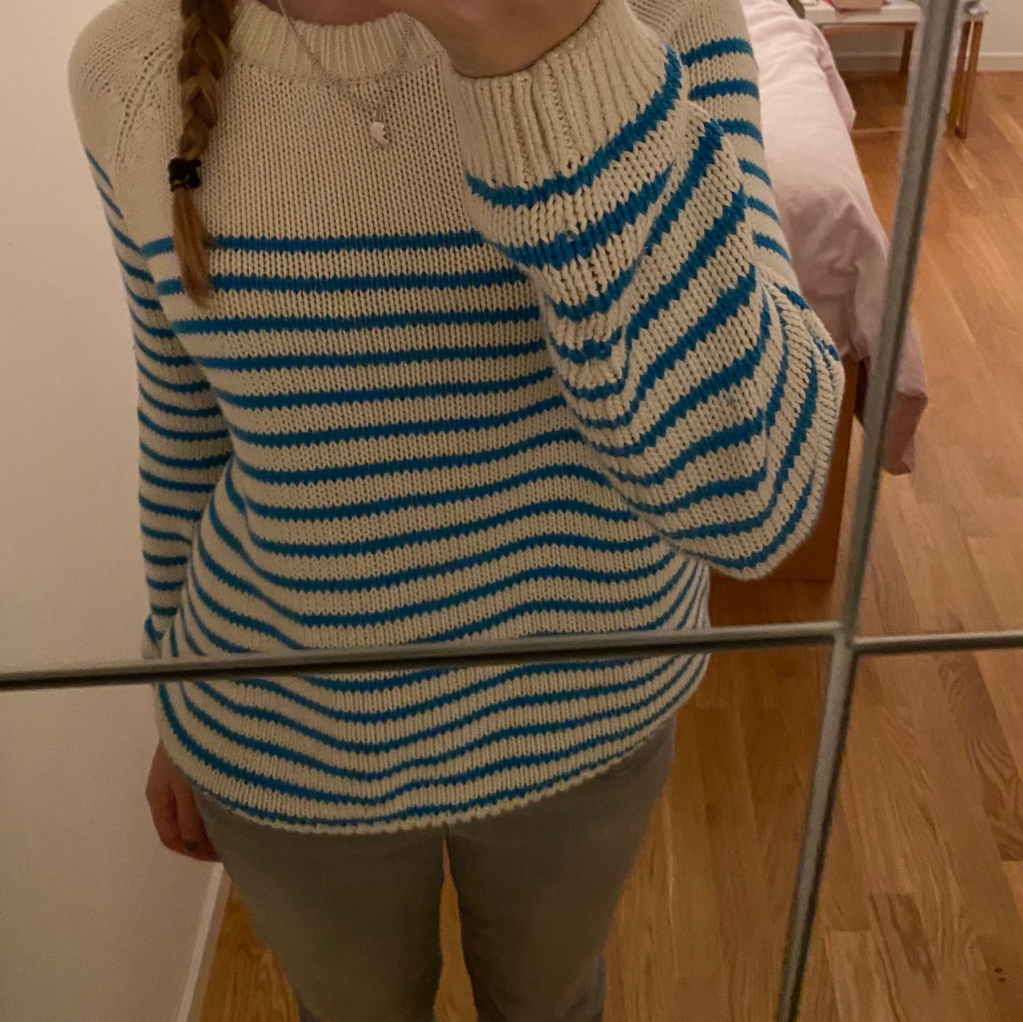 Randig stickad tröja  - 90