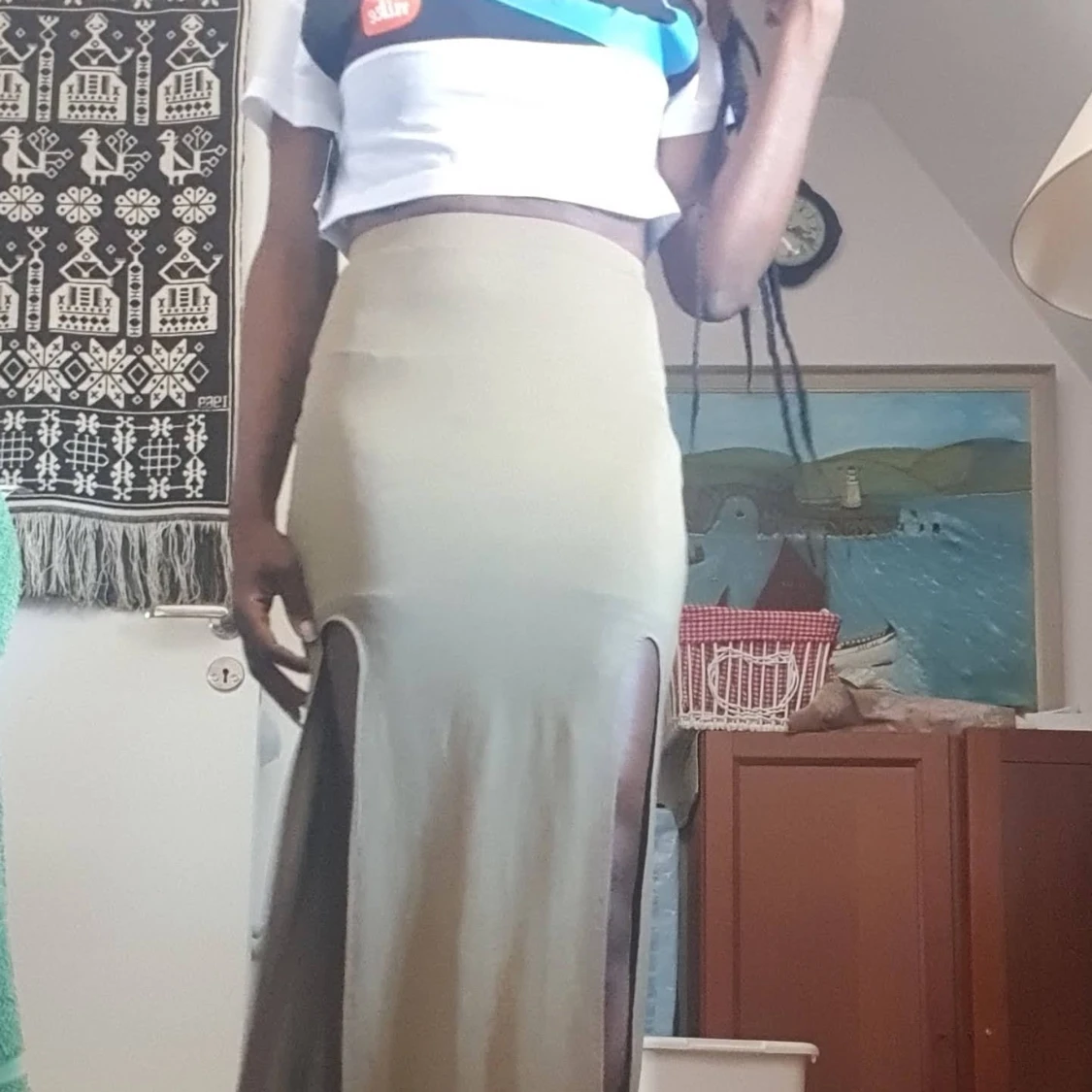 Lång slitnigar kjol  - 90