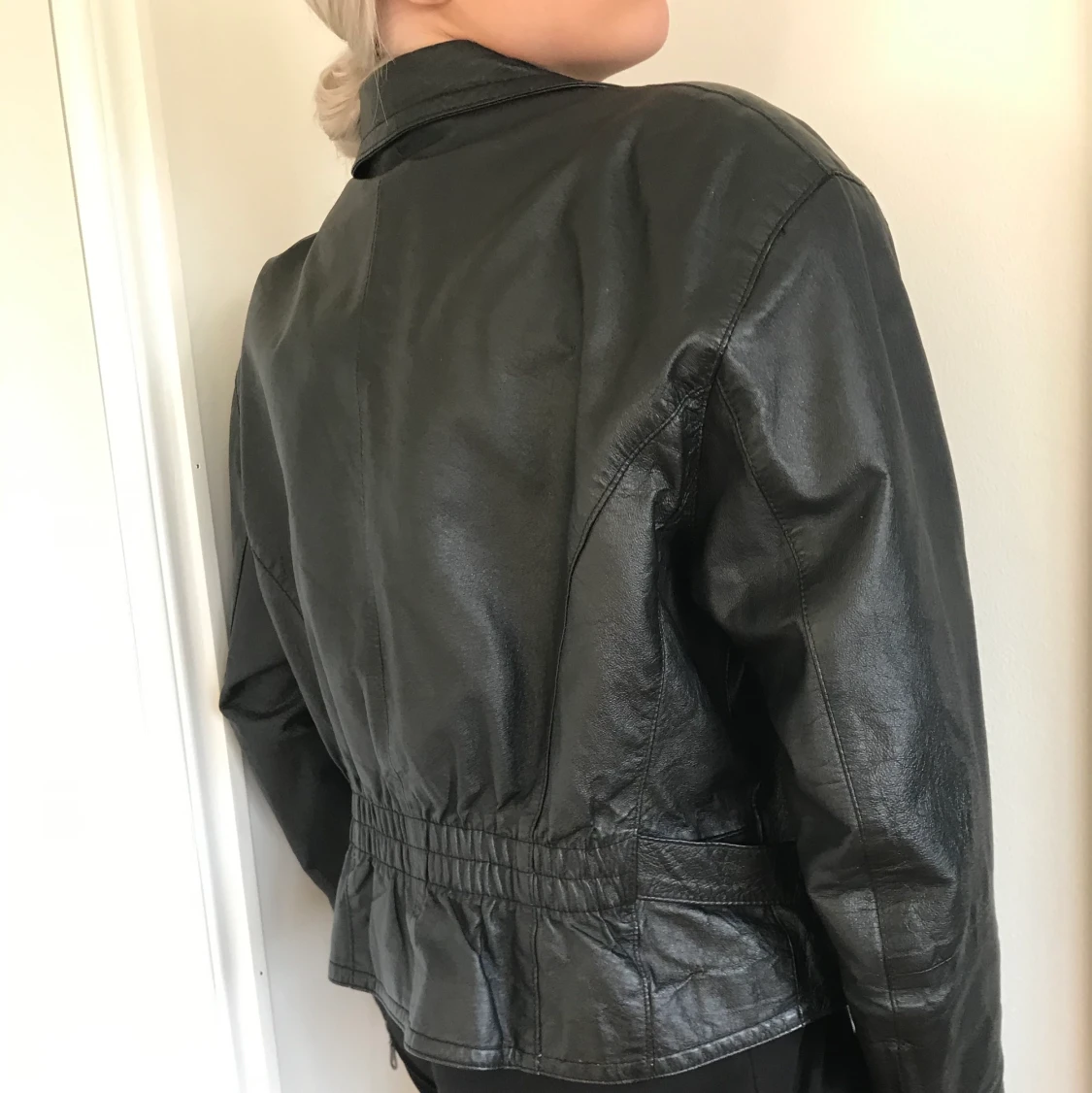 Retro vintage äkta skinnjacka oversize stl 40 - 91