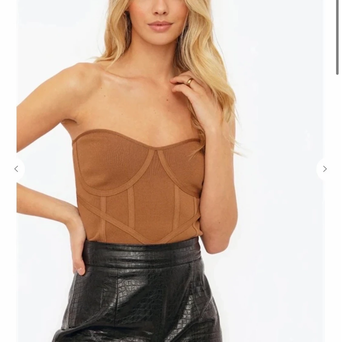 Brun bandeu topp - 90