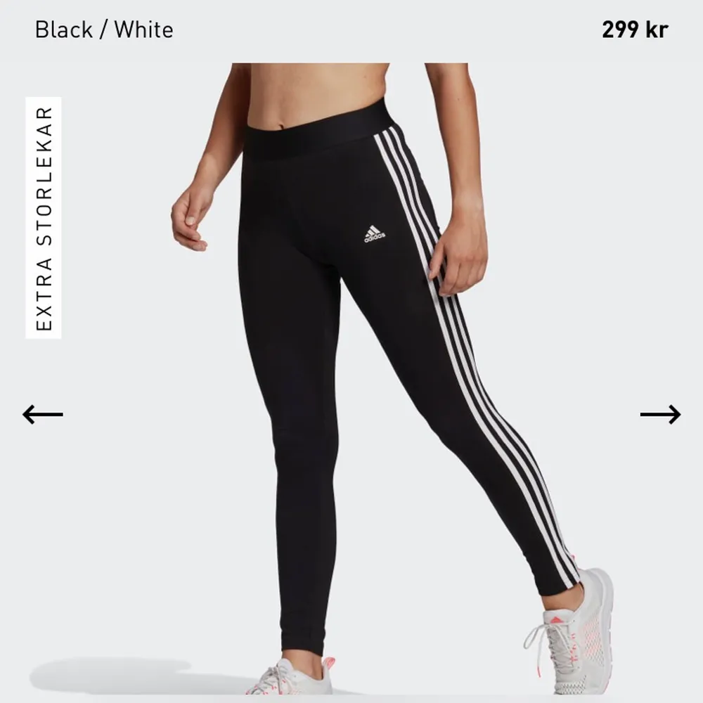 Svarta och vita adidas leggings 💕. Jeans & Byxor.
