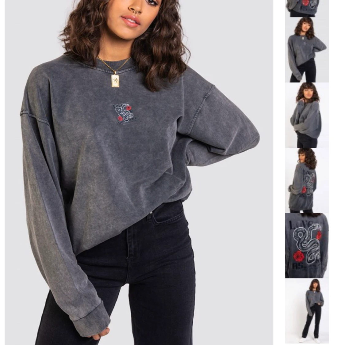 Stentvättad Sweatshirt M - 90