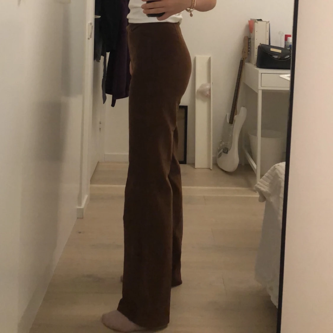 Bruna manchesterbyxor straight leg