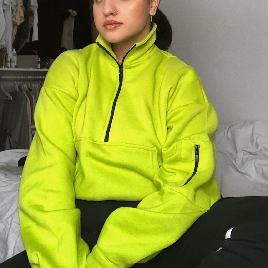 Half zip tjocktröja  - 90