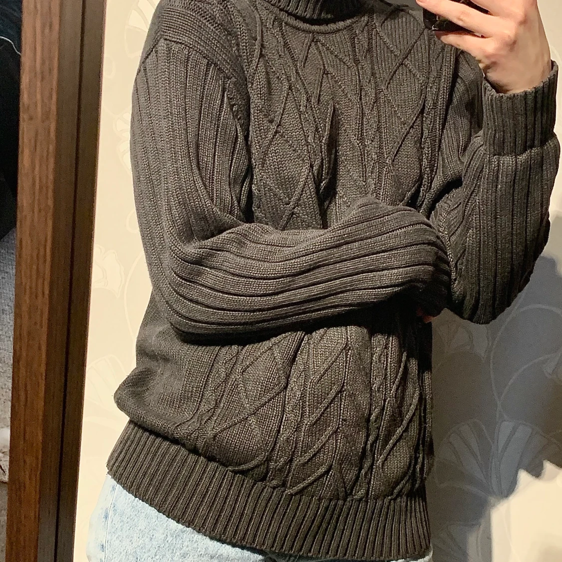 Tungt stickad tröja kvalité  - 90