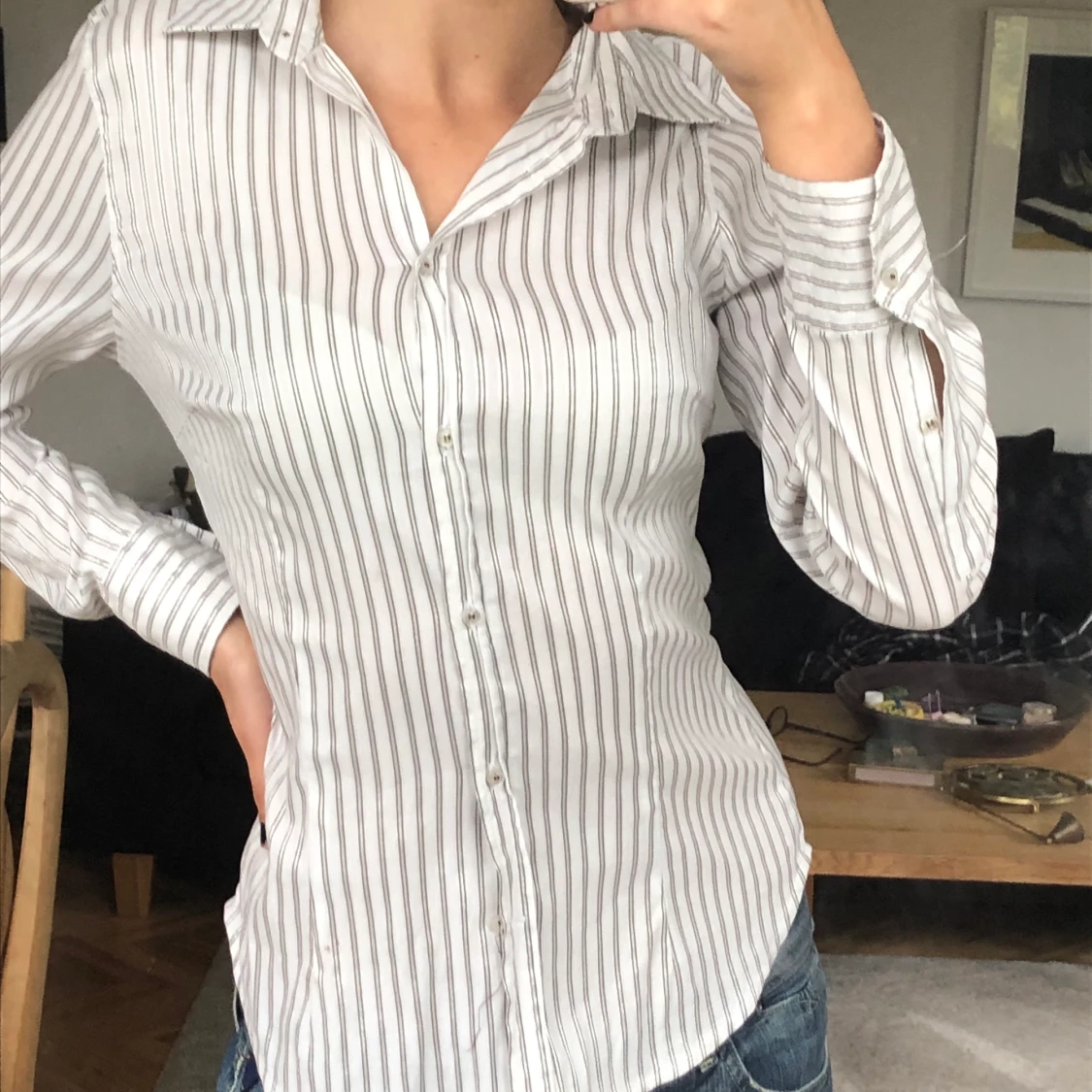Vit randig skjorta 