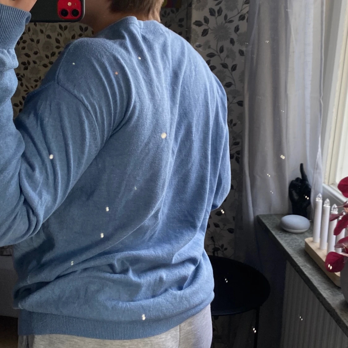 Blå v ringad tröja - 91