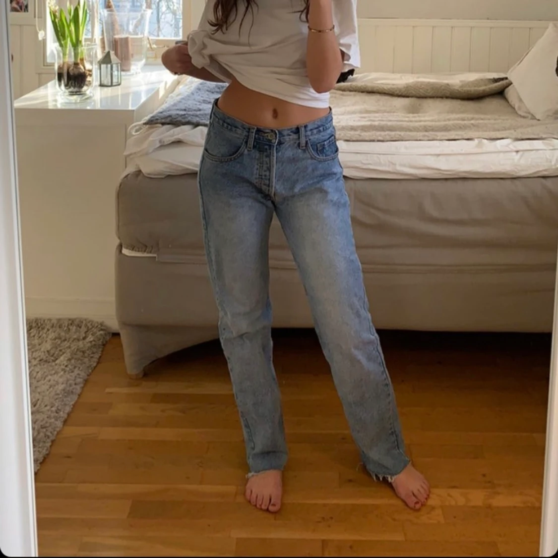 lågmidjade jeans