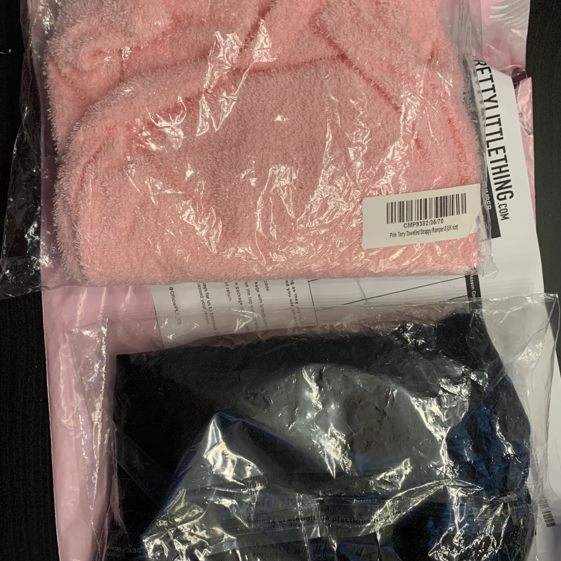 PRETTYLITTLETHINGS pink terry towelled strappy romper - 91