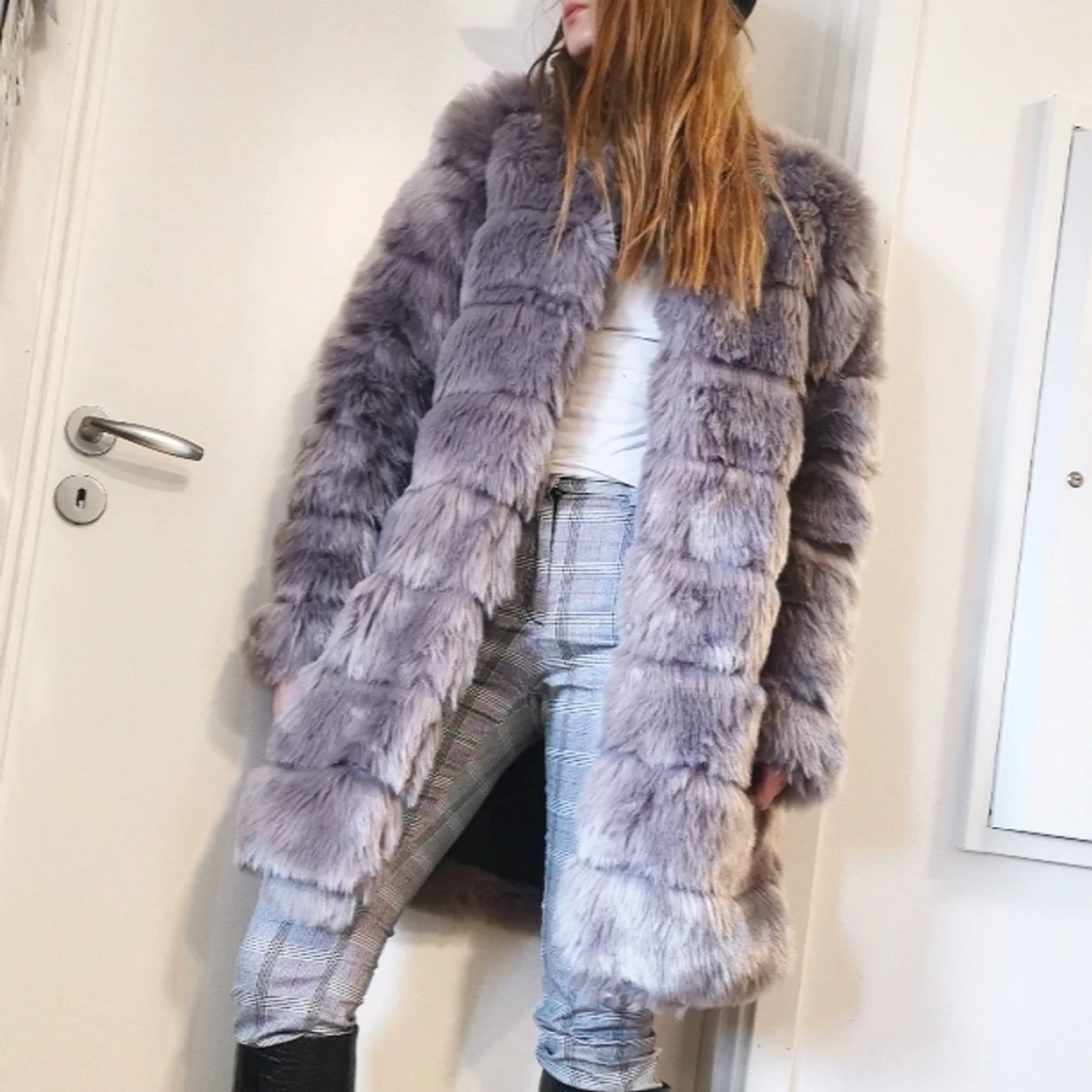 Skön fake fur kappa  - 91