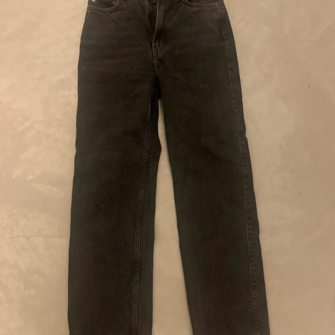 Svarta & långa högmidjade Jeans - 90