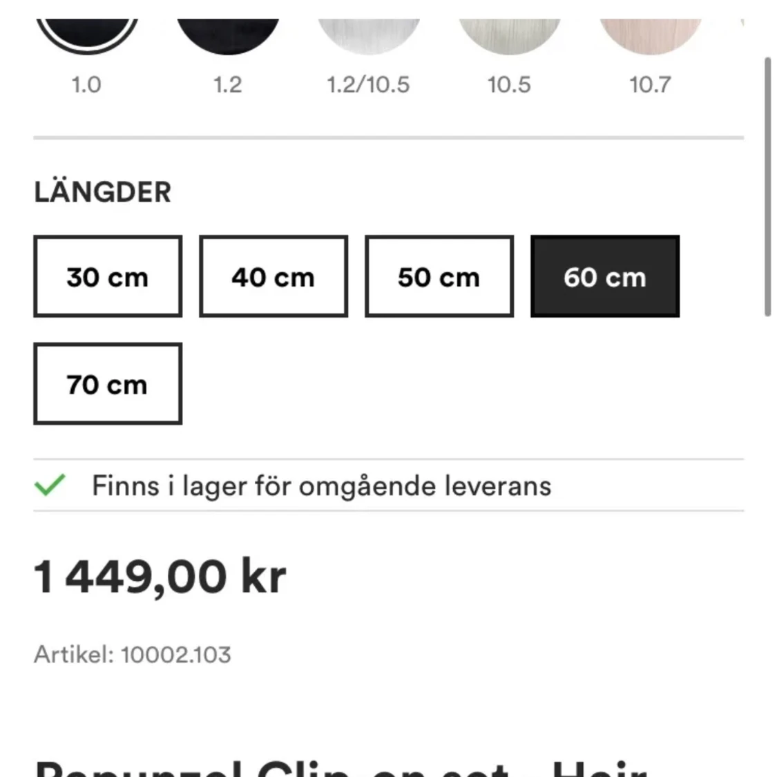 Rapunzel of Sweden äkta hår.  - 91