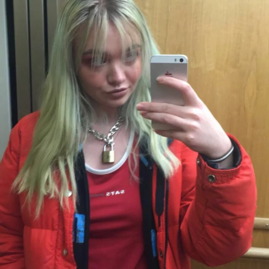 Röd fluffy jacka💋 - 91