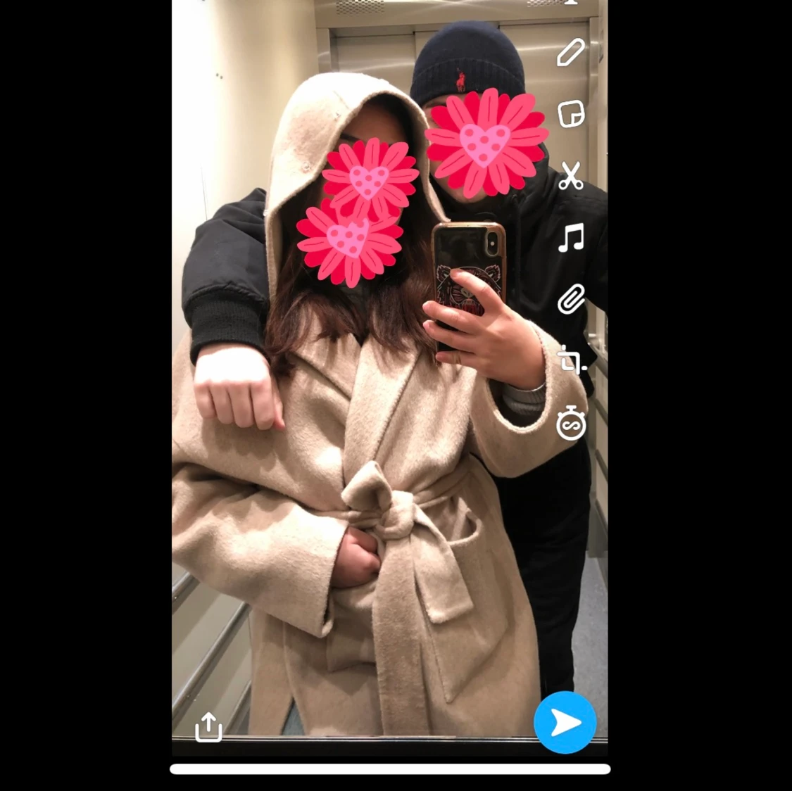 Vinterkappa med päls Beige - 91