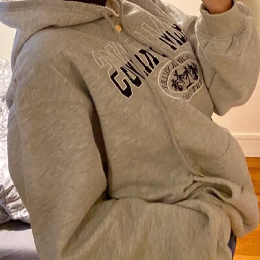 En grå rätt casual vintage hoodie som funkar för både killar och tjejer😇 Den är menad att vara oversized och är hur skön som helst!🥰😊 Funkar i både small och medium😜 Vi står för frakten och övriga kostnader. 💸Priset kan diskuteras!💸. Hoodies.