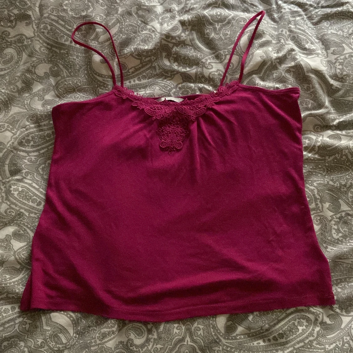 Rosa topp med spets - 90