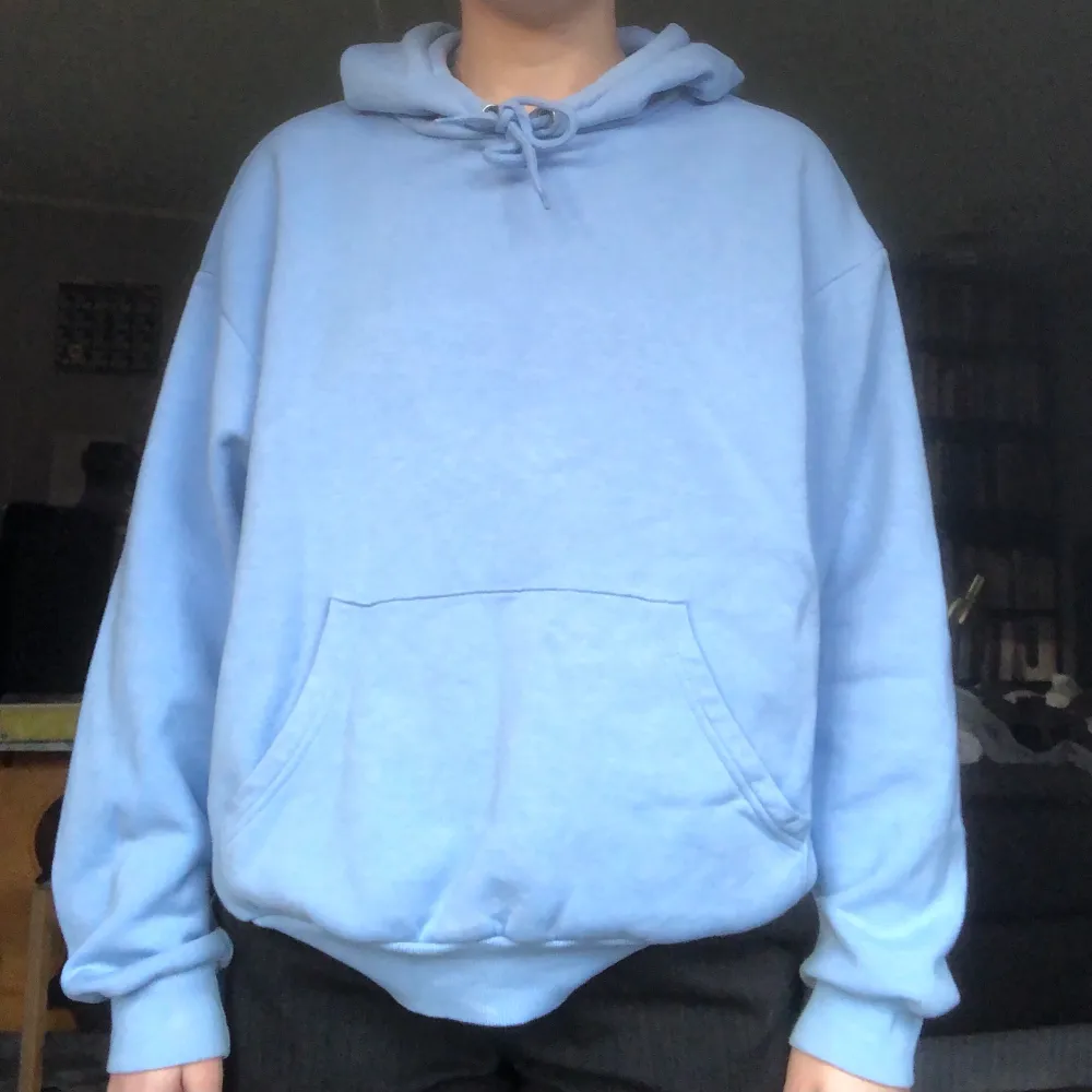 Ljusblå hoodie från monki. Storlek S men oversized. Nypris: 250 . Tröjor & Koftor.