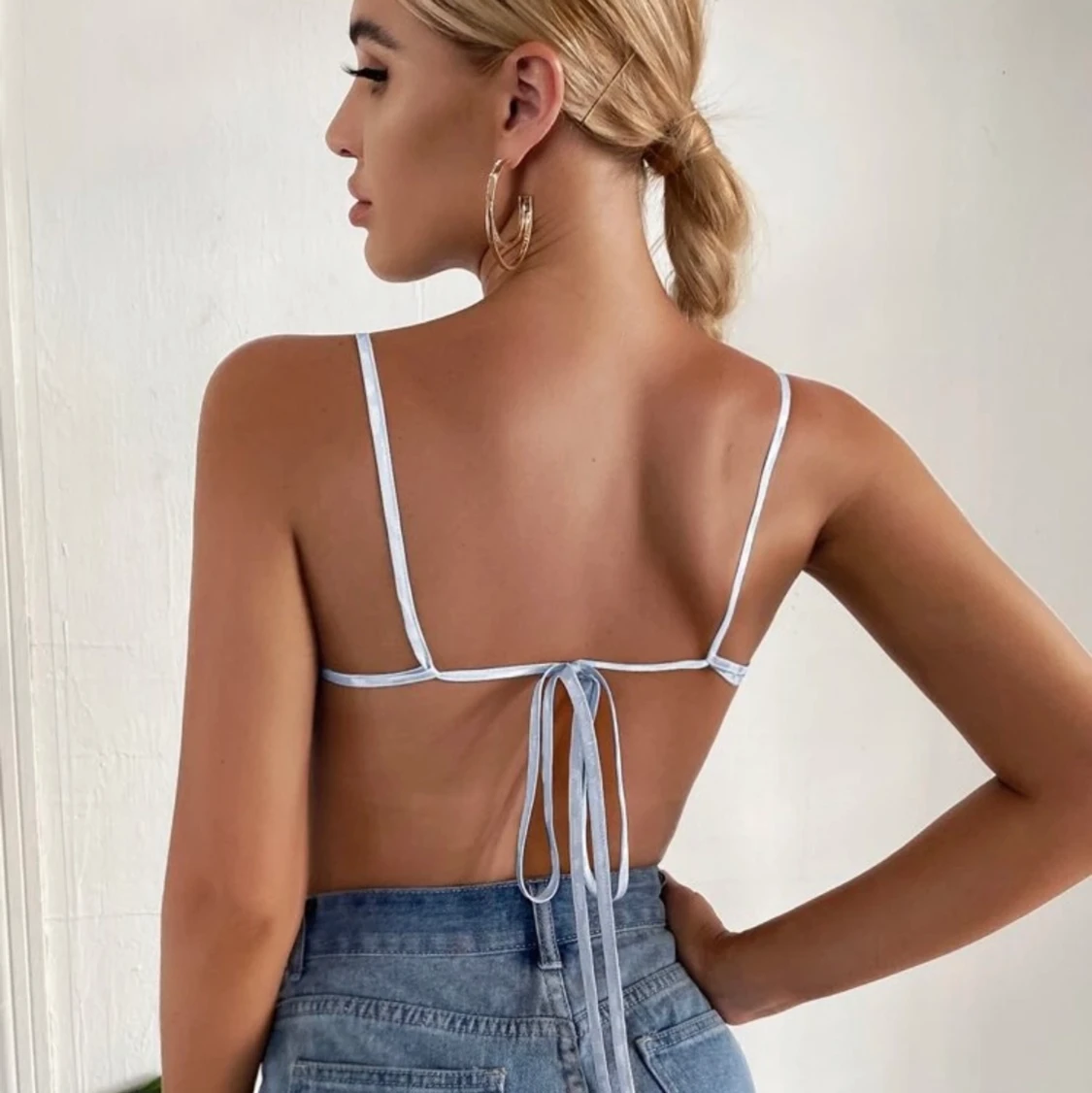 blått leopard linne - 90