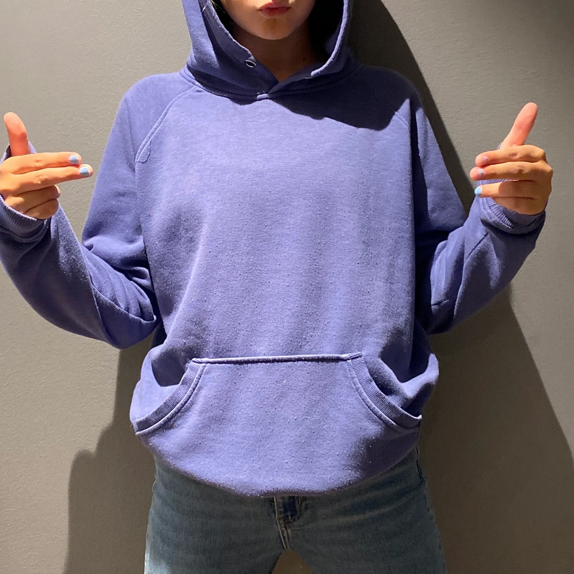 Lila/mörkblå Hoodie 