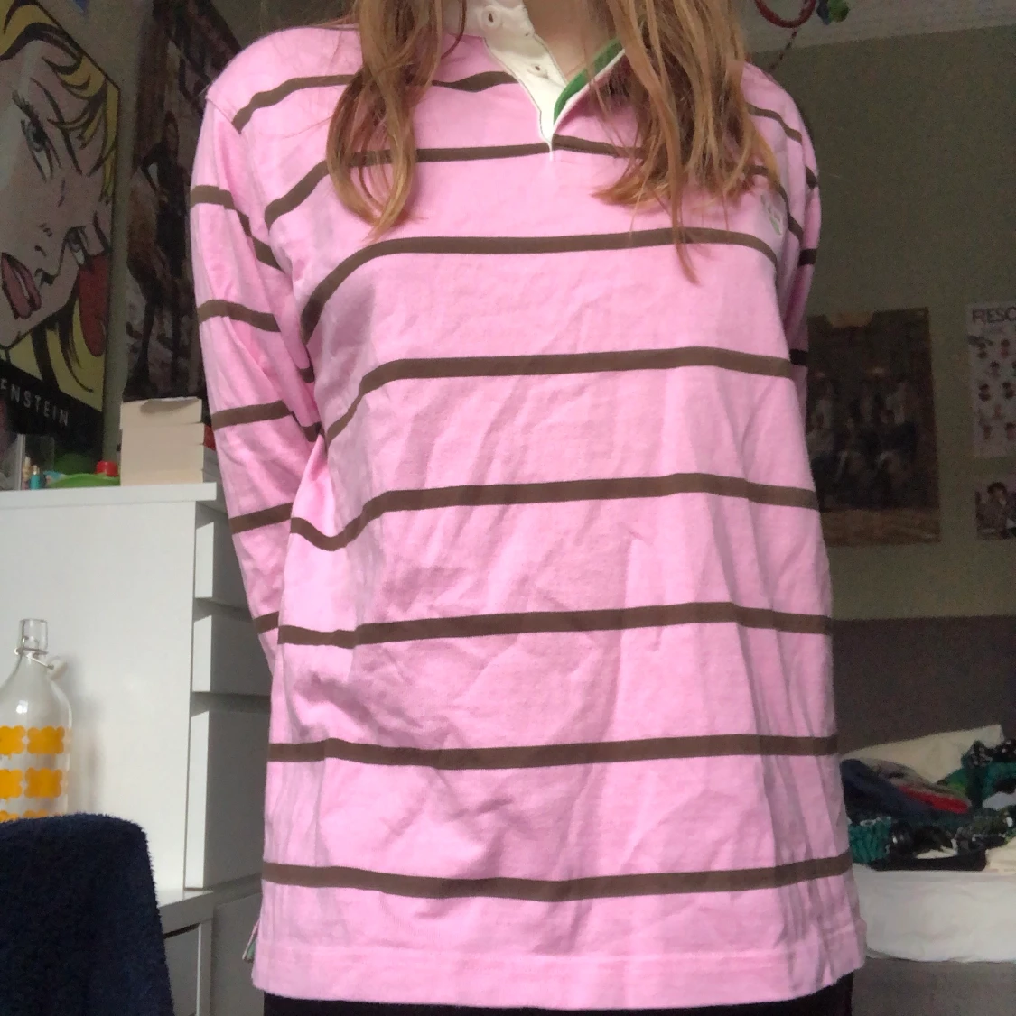 Rosa-brunrandig gant tröja - 90