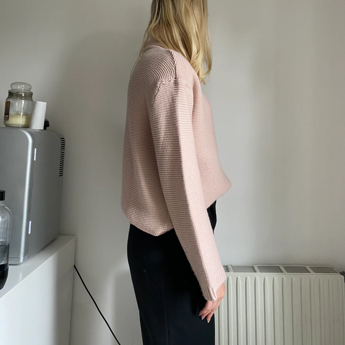 Rosa polo tjocktröja  - 90