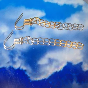 Örhängen  - Örhängen med silver- och guldkedja 