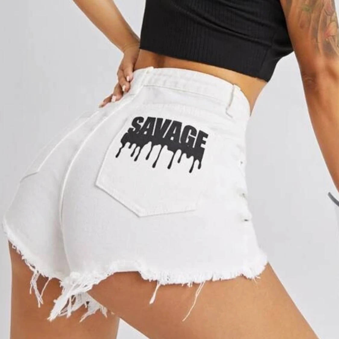 Vita jeans shorts storlek S - 90