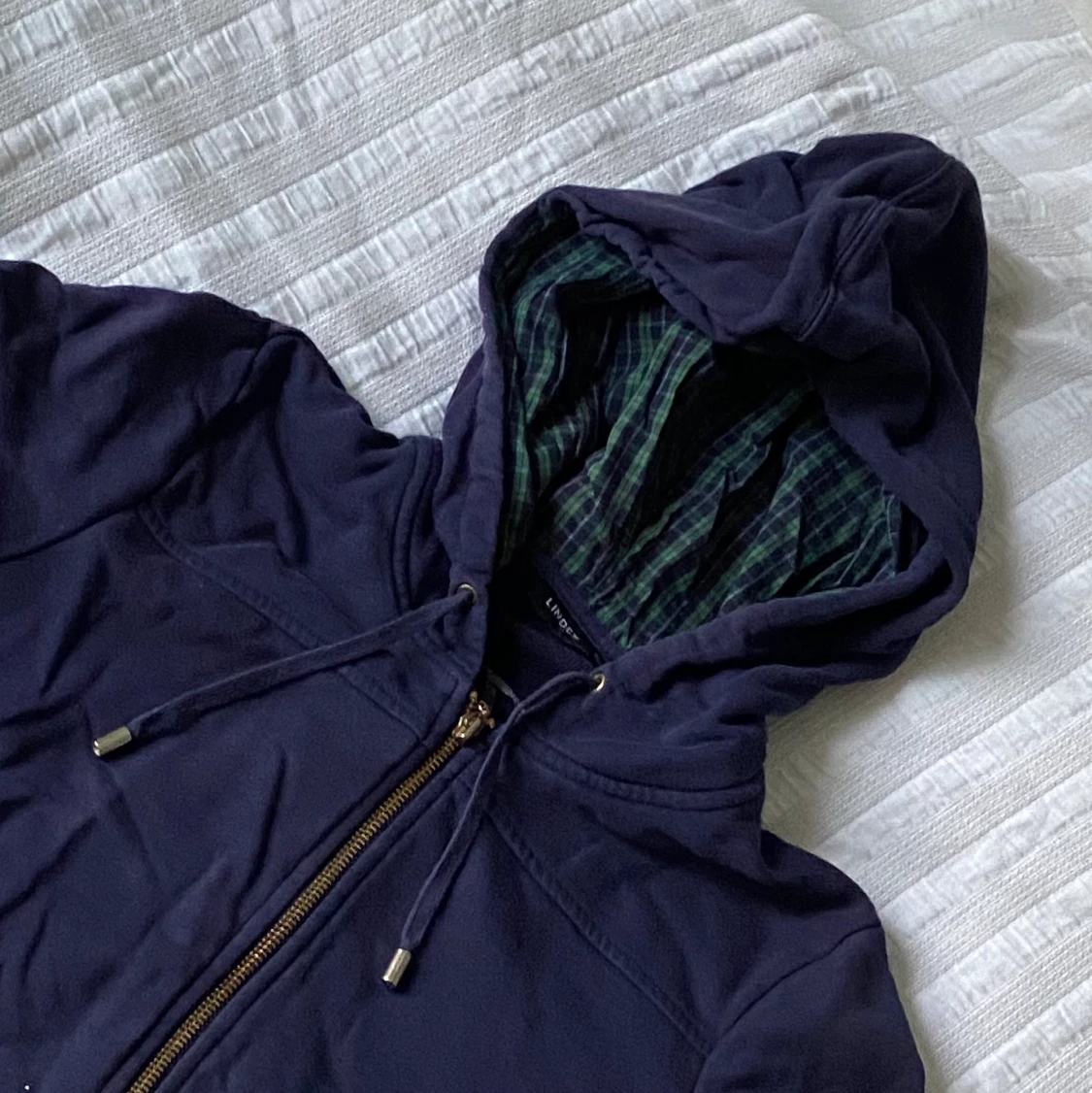 Mörkblå Ziphoodie  - 90