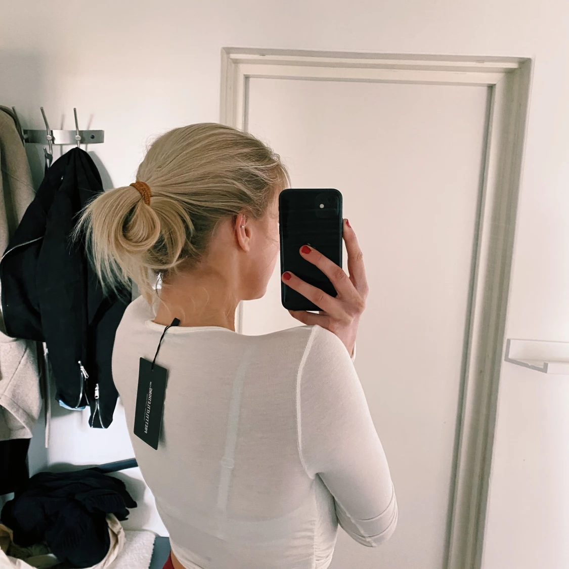 Vit tight crop tröja