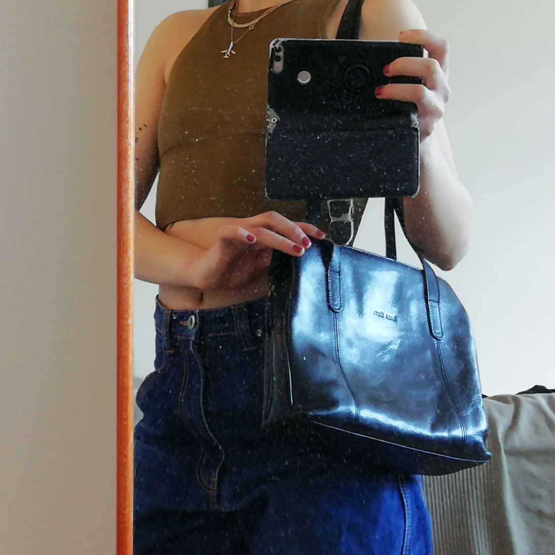 Svart handväska i skinn - 90