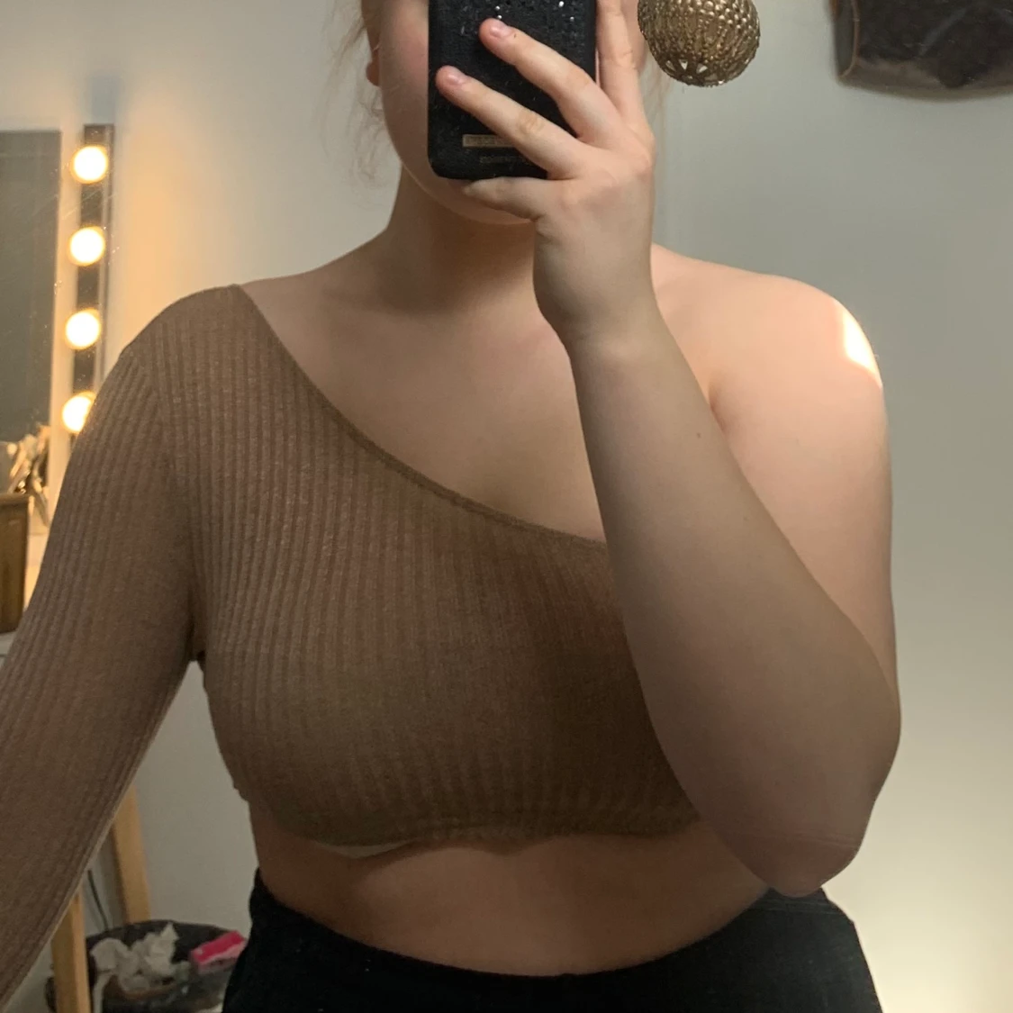 Beige enarmad tröja - 90