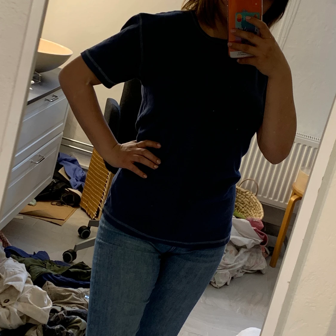 Mörkblå t-shirt st 36-38