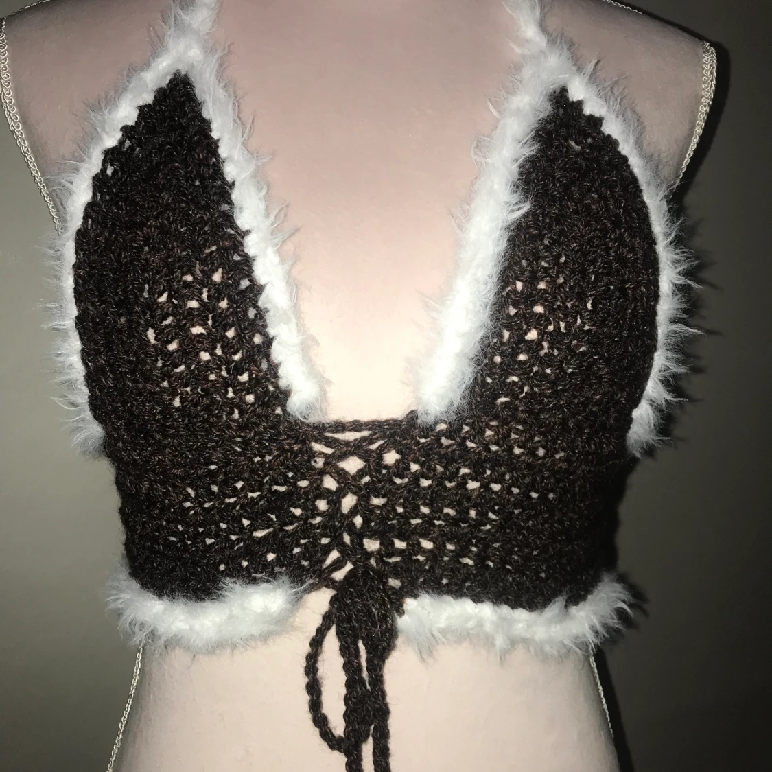 Brun virkad bralette