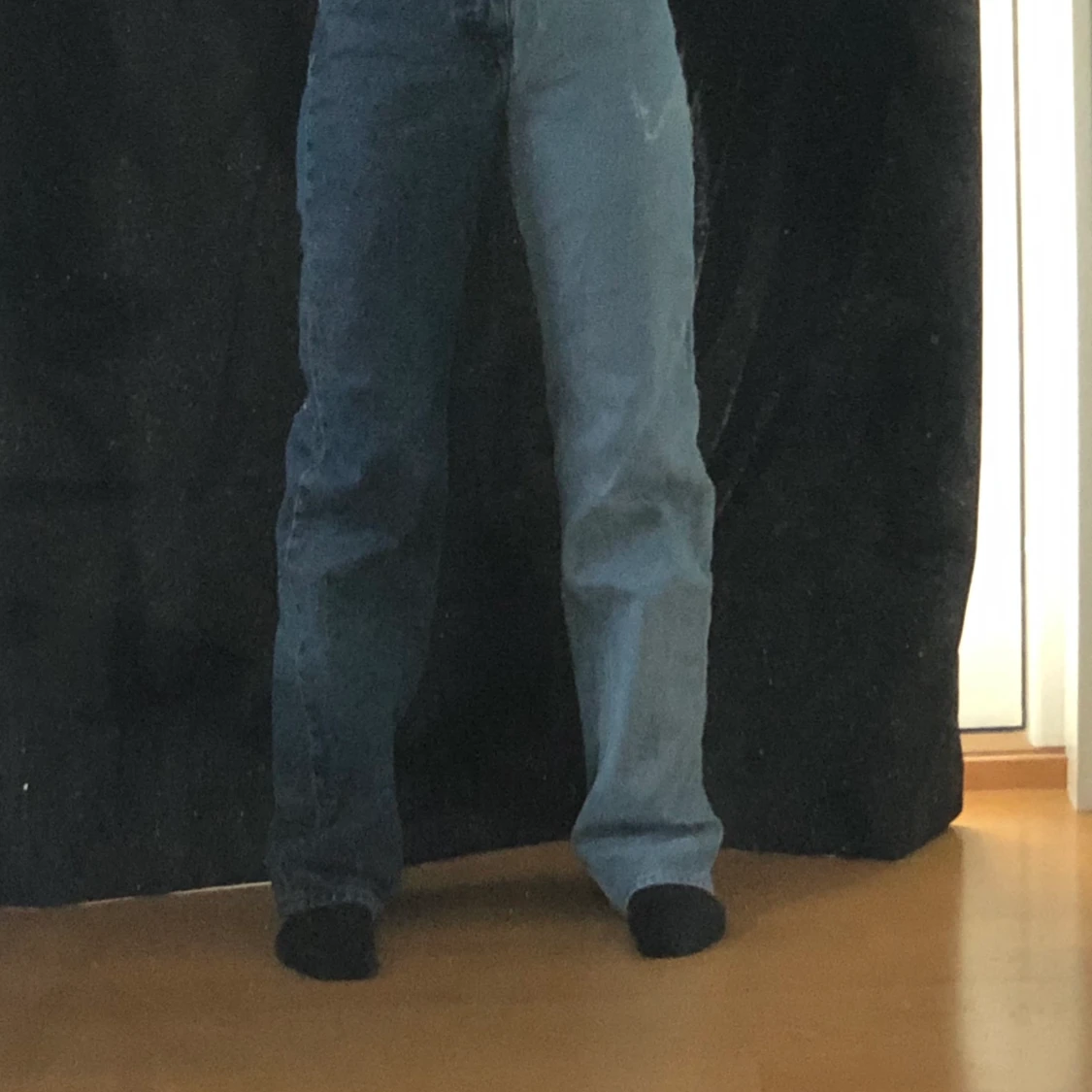 Tvåfärgade raka jeans