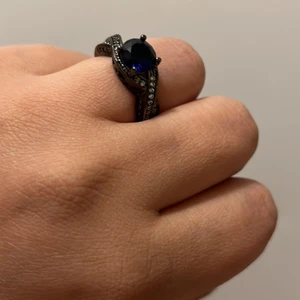 926 stamp ring  - 925 stamp ring with black stone 