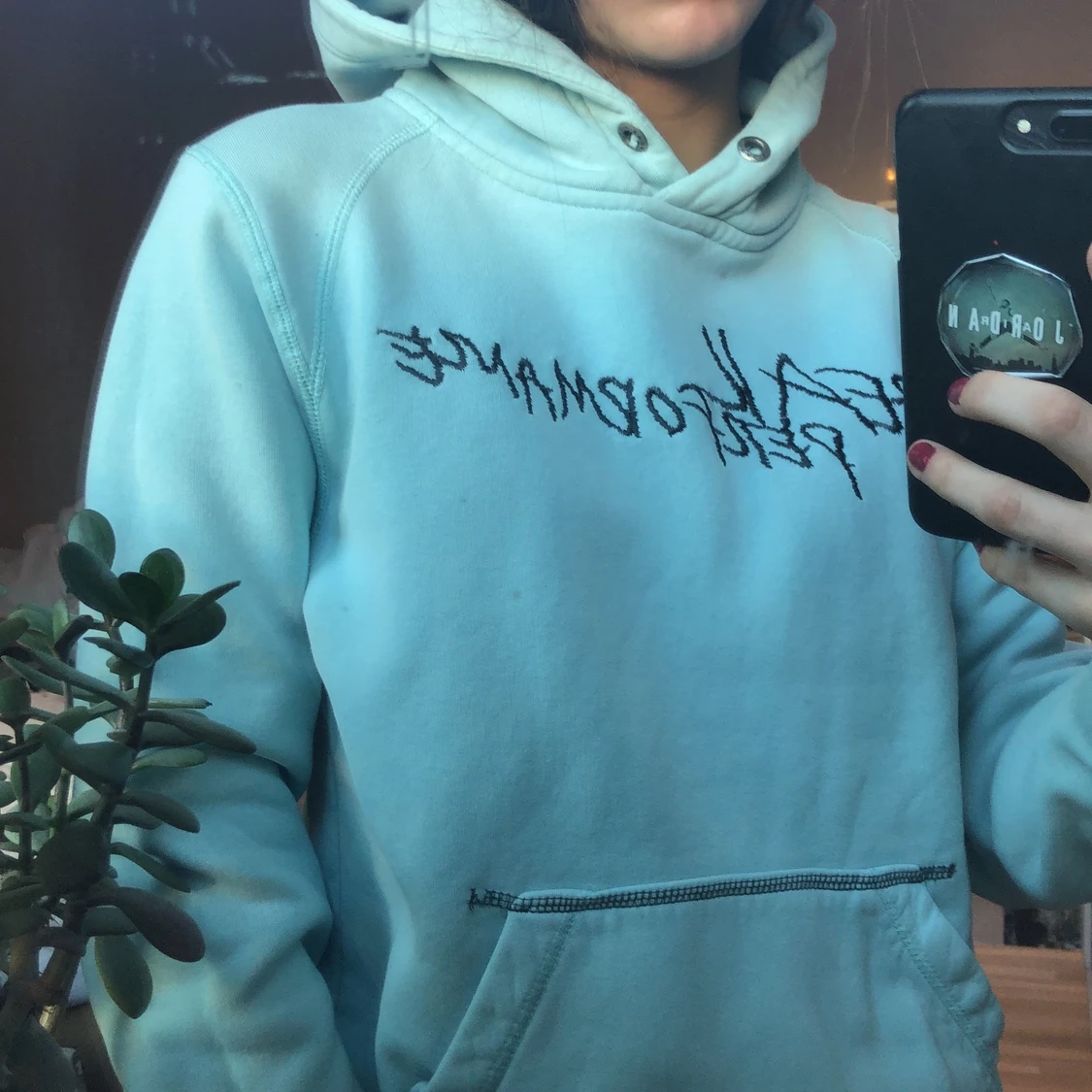 Blå peak hoodie