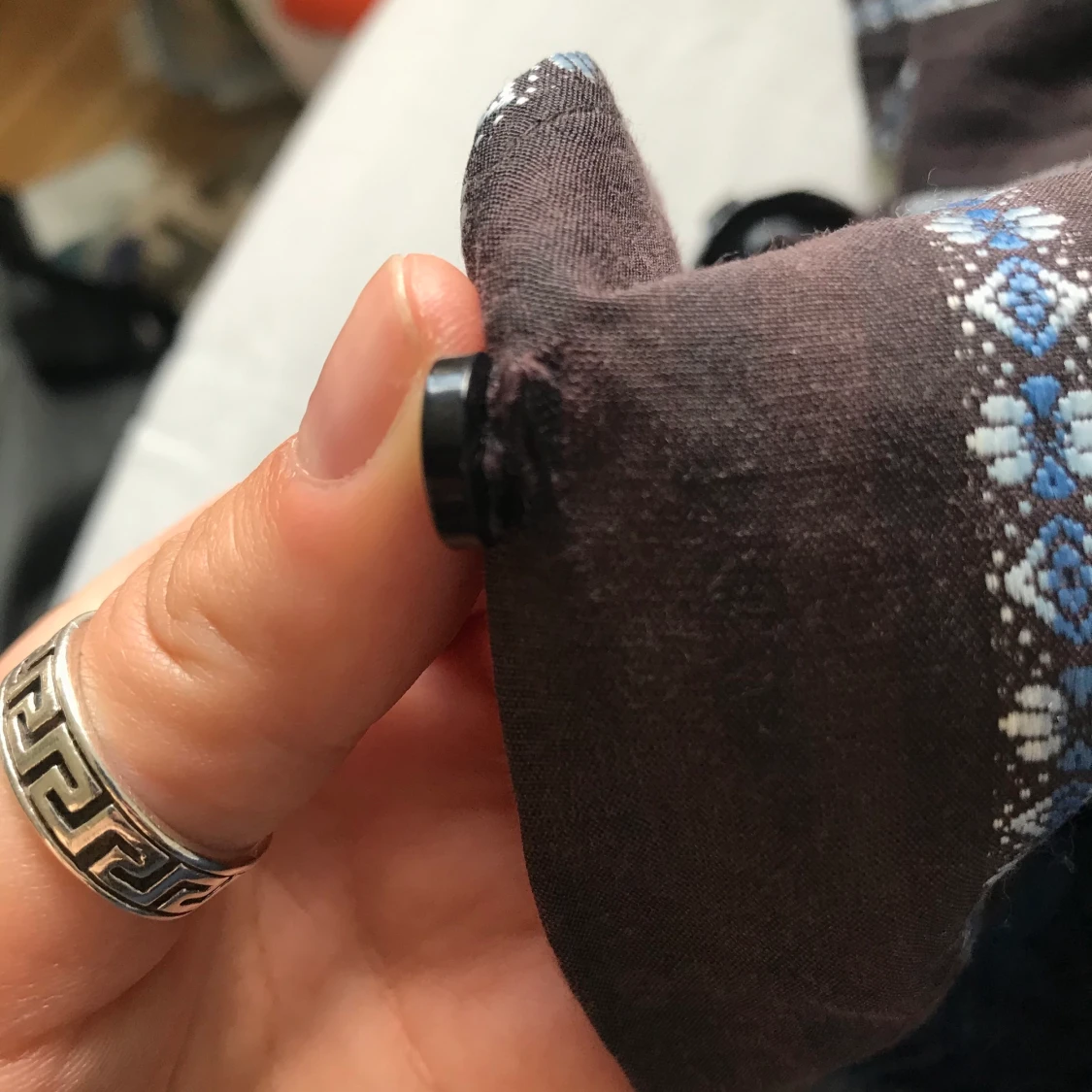 Brun Skjorta med blommönster  - 91