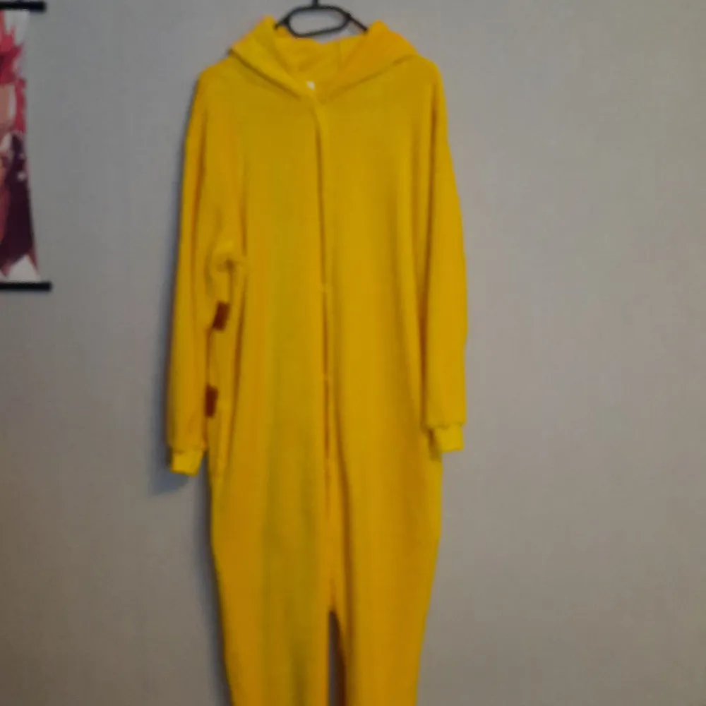 Mysig pikachu onesie som jag använt till cosplay förut,den är i bra skick och blivit tvättad en gång.. Övrigt.