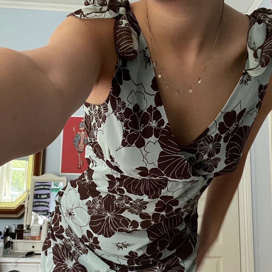 Vintage mönstrad klänning