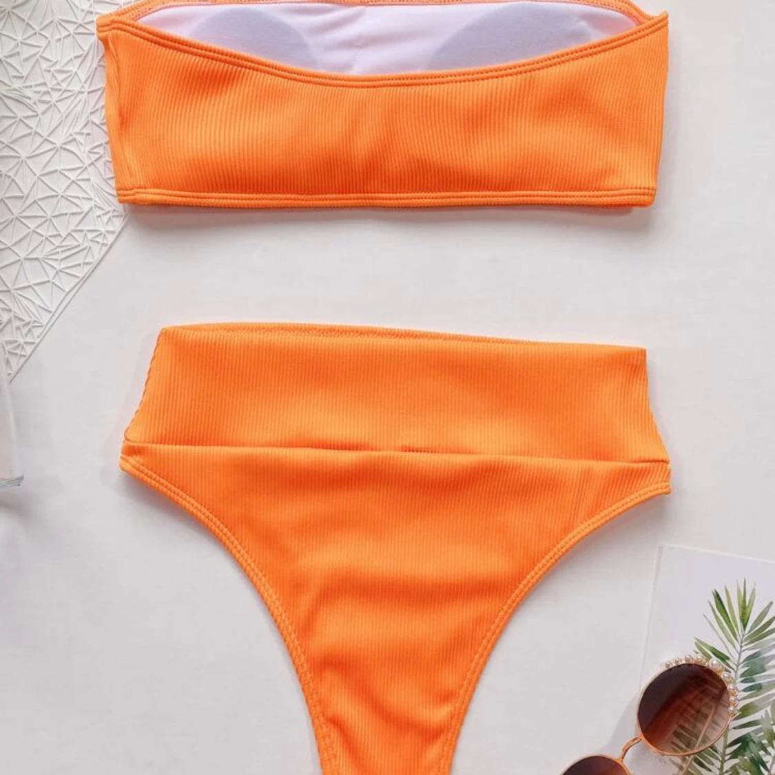 Orange, bandlös bikini - 90