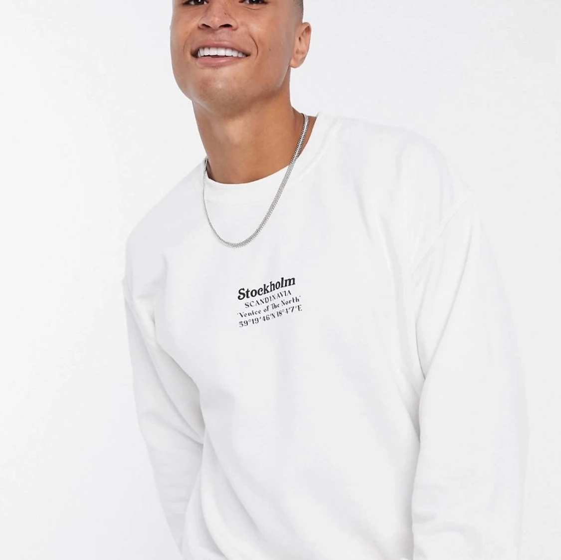 Vit tjocktröja - 90