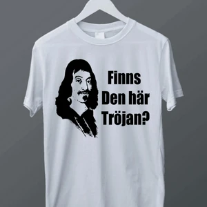 Descartes eget tryck, rolig tröja.  - Är du lika skeptisk som Descartes? Då är denna egen designade tröja för dig💪 Går att fraktas runt hela Sverige! Tröjan gjord för manliga användare, men kan även användas av kvinnliga användare👌 Storlek: S,M,L, XL och XXL.
