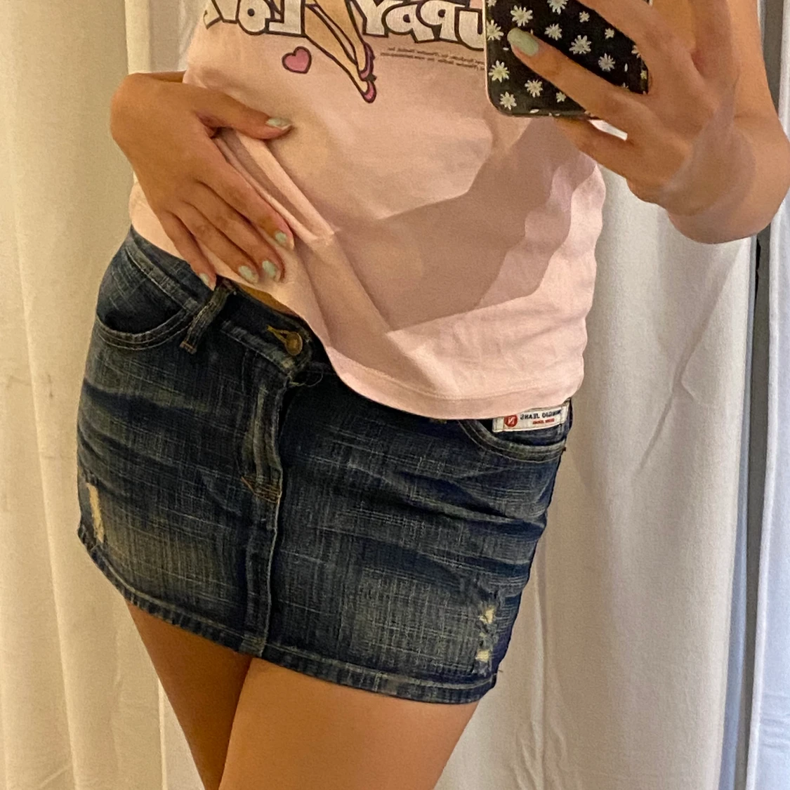 jättefin jeans kjol  - 90