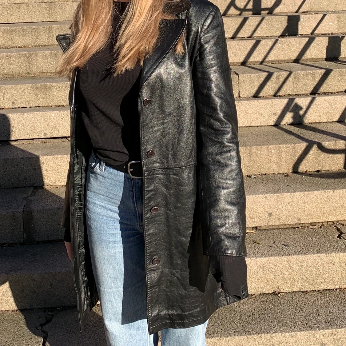 Skinnkappa i äkta läder - 90